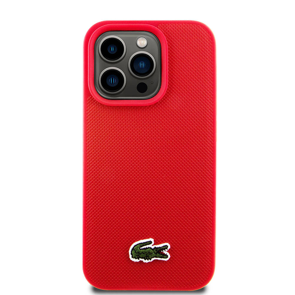 Apple iPhone 15 Pro Uyumlu Kılıf Lacoste Orjinal Lisanslı PU Pike Desenli Arka Yüzey İkonik Timsah Dokuma Logolu Kapak - 16