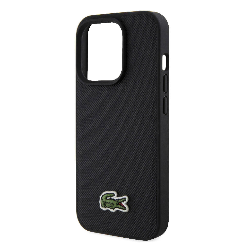 Apple iPhone 15 Pro Uyumlu Kılıf Lacoste Orjinal Lisanslı PU Pike Desenli Arka Yüzey İkonik Timsah Dokuma Logolu Kapak - 26