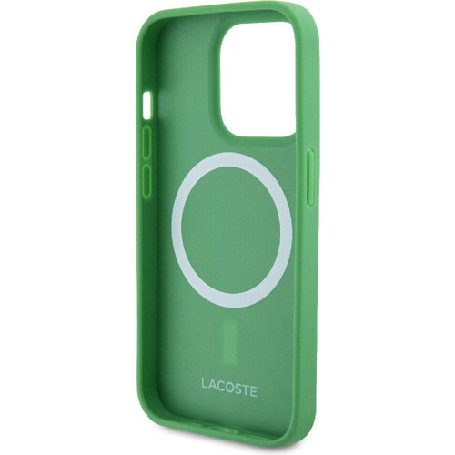 Apple iPhone 15 Pro Uyumlu Kılıf Lacoste Orjinal Lisanslı PU Pike Desenli Arka Yüzey İkonik Timsah Dokuma Logolu Kapak