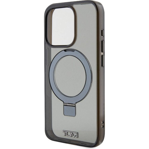 Apple iPhone 15 Pro Uyumlu Kılıf TUMI Orjinal Lisanslı Magsafe Şarj Özellikli PC TPU Metal Logolu Ring Standlı Kapak