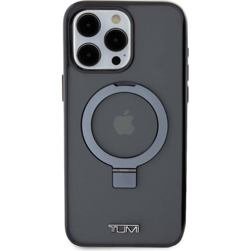 Apple iPhone 15 Pro Max Uyumlu Kılıf TUMI Orjinal Lisanslı Magsafe Şarj Özellikli PC TPU Metal Logolu Ring Standlı Kapak