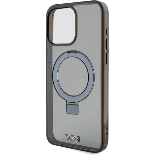 Apple iPhone 15 Pro Max Uyumlu Kılıf TUMI Orjinal Lisanslı Magsafe Şarj Özellikli PC TPU Metal Logolu Ring Standlı Kapak