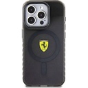 Apple iPhone 15 Pro Uyumlu Kılıf Ferrari Orjinal Lisanslı Magsafe Şarj Özellikli Tırtıklı Kenar Tasarımlı Ortalanmış Logo Kapak