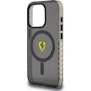 Apple iPhone 15 Pro Uyumlu Kılıf Ferrari Orjinal Lisanslı Magsafe Şarj Özellikli Tırtıklı Kenar Tasarımlı Ortalanmış Logo Kapak