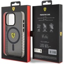 Apple iPhone 15 Pro Uyumlu Kılıf Ferrari Orjinal Lisanslı Magsafe Şarj Özellikli Tırtıklı Kenar Tasarımlı Ortalanmış Logo Kapak