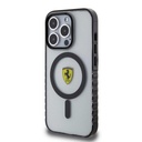 Apple iPhone 15 Pro Uyumlu Kılıf Ferrari Orjinal Lisanslı Magsafe Şarj Özellikli Tırtıklı Kenar Tasarımlı Ortalanmış Logo Kapak