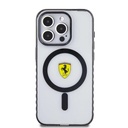 Apple iPhone 15 Pro Uyumlu Kılıf Ferrari Orjinal Lisanslı Magsafe Şarj Özellikli Tırtıklı Kenar Tasarımlı Ortalanmış Logo Kapak