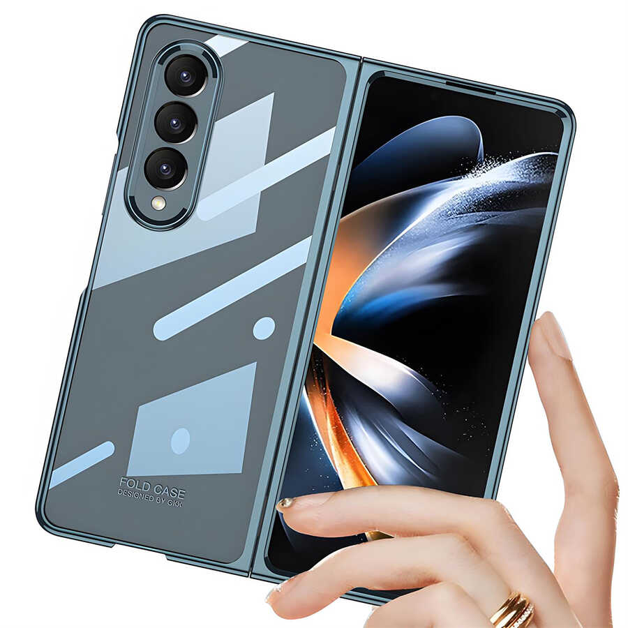 Samsung Galaxy Z Fold 4 Uyumlu Kılıf Zore Full Camlı Kıpta Kapak - 4