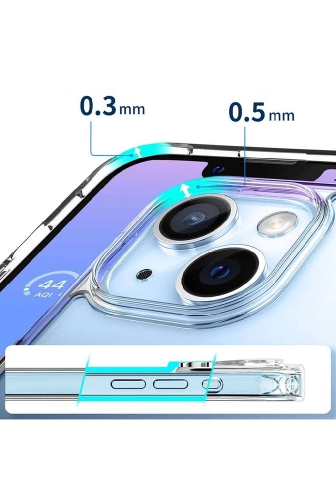 Apple iPhone 15 Uyumlu Kılıf Magsafe Şarj Özellikli Şeffaf Sert PC Zore Embos Kapak