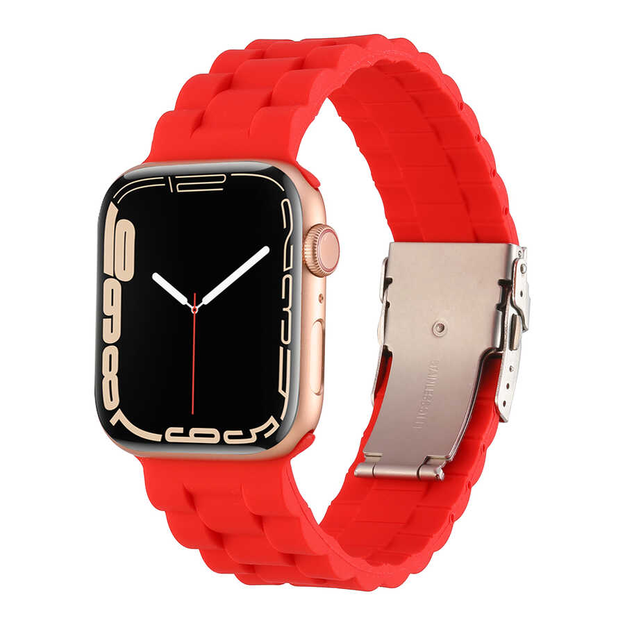 Apple Watch 7 41mm Uyumlu KRD-72 Silikon Kordon - 1