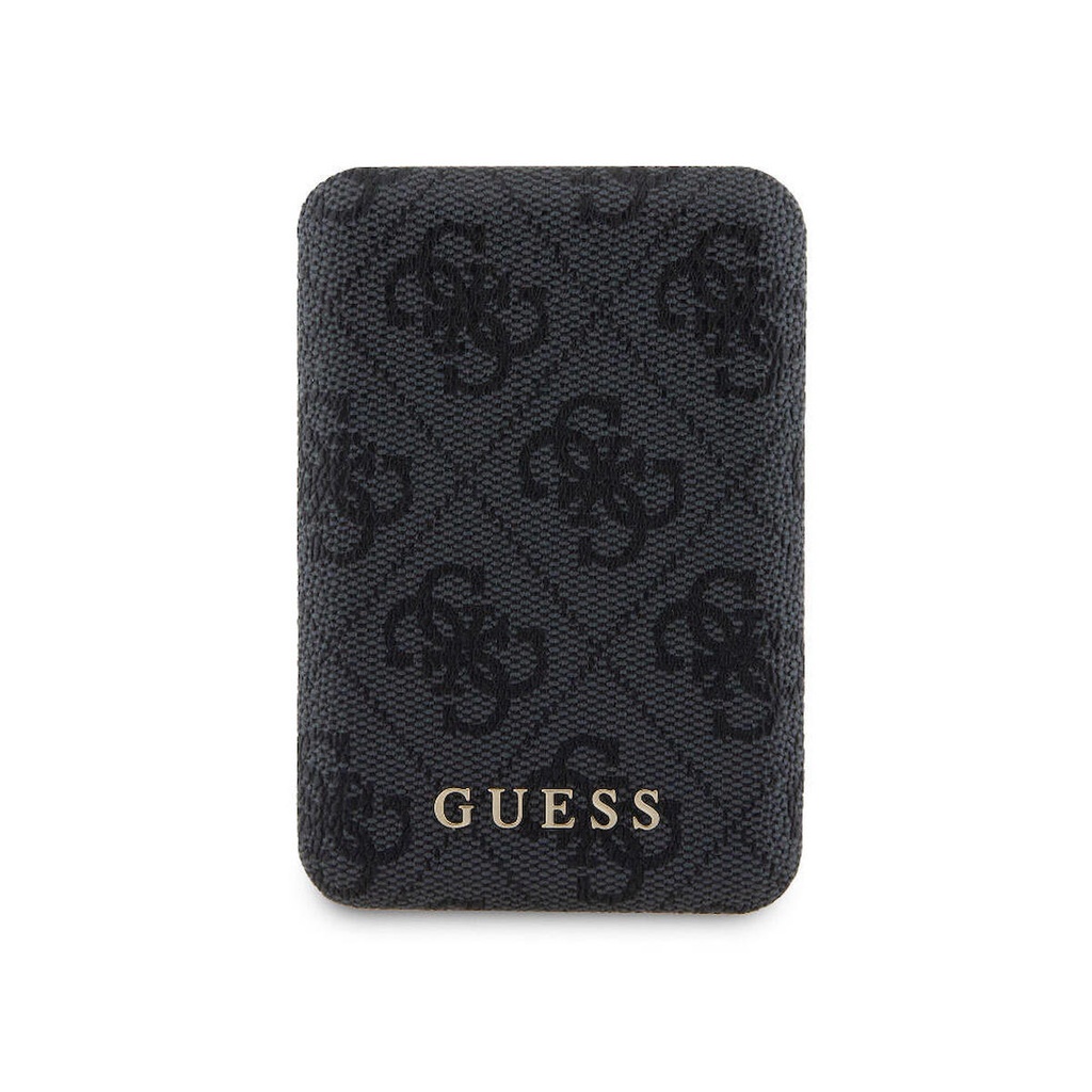 Apple iPhone 15 Uyumlu Kılıf Guess Orjinal Lisanslı Magsafe Şarj Özellikli Yazı Logolu 4G Desenli Kapak + Powerbank 5000mAh 2in1 Set