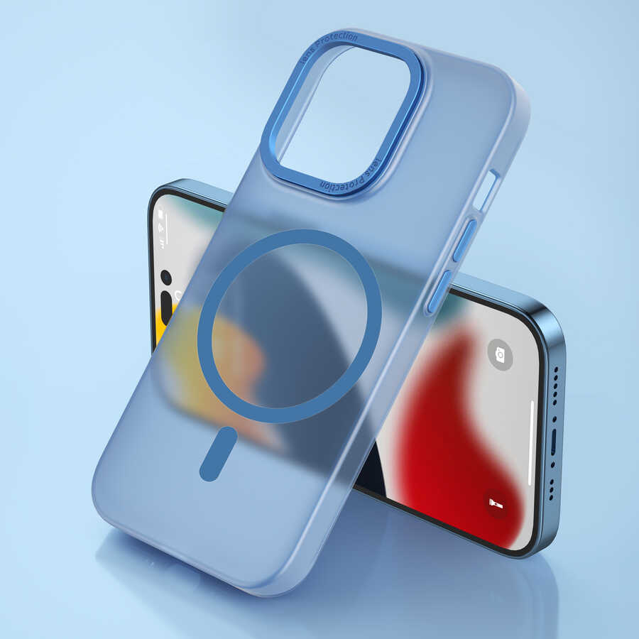 Apple iPhone 14 Pro Uyumlu Wiwu Frosted Magnetic Buzlu Sert PC Kapak - 4