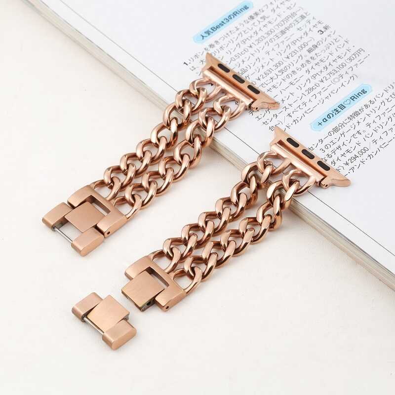 ​​​Apple Watch Ultra 49mm Uyumlu Kordon Cowboy Metal Strap Kayış - 13