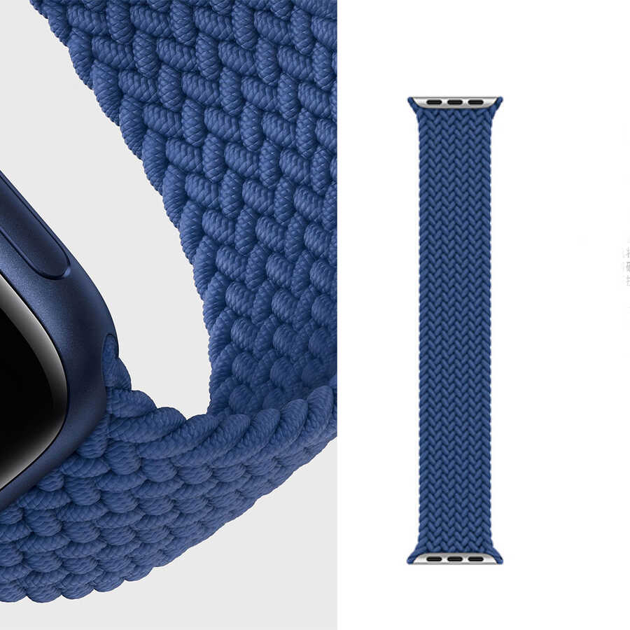 Apple Watch Ultra 49mm Uyumlu Kordon Wiwu Braided Solo Loop Medium Strap Kayış - 3