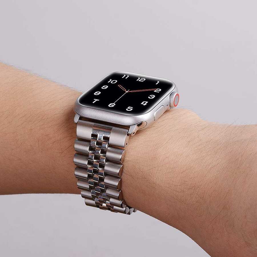 Apple Watch Ultra 49mm Uyumlu Kordon KRD-36 Metal Strap Kayış - 2