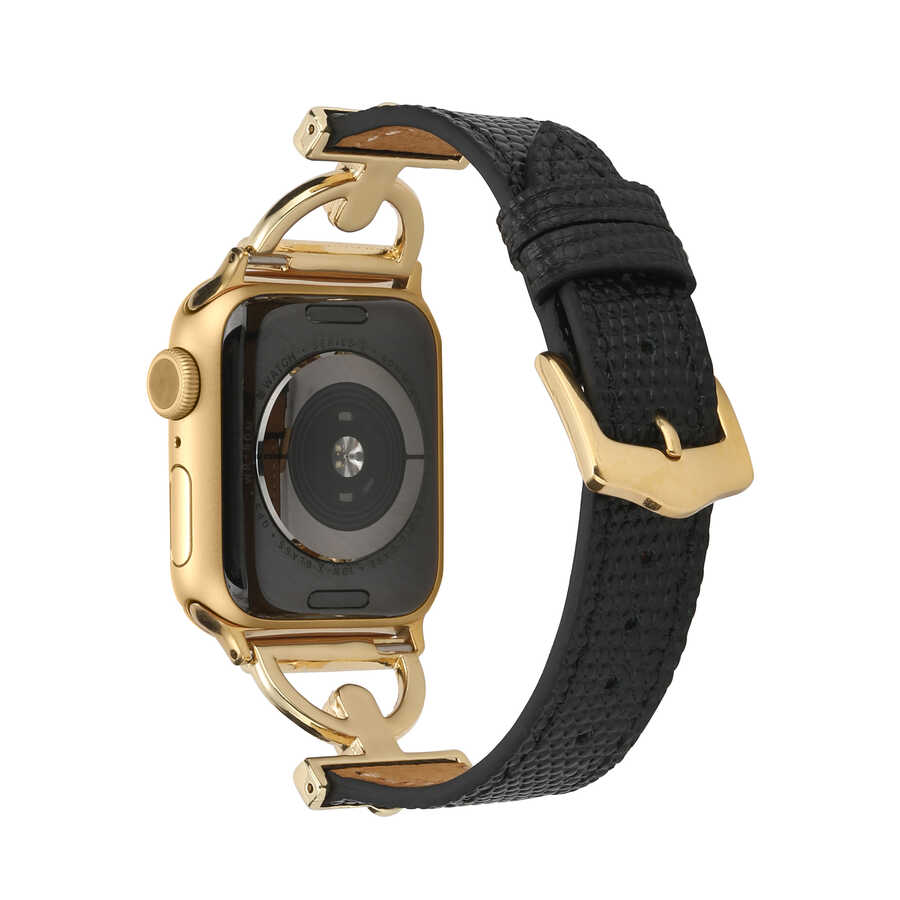 ​​​Apple Watch Ultra 49mm Uyumlu Kordon KRD-53 Deri Strap Kayış - 14