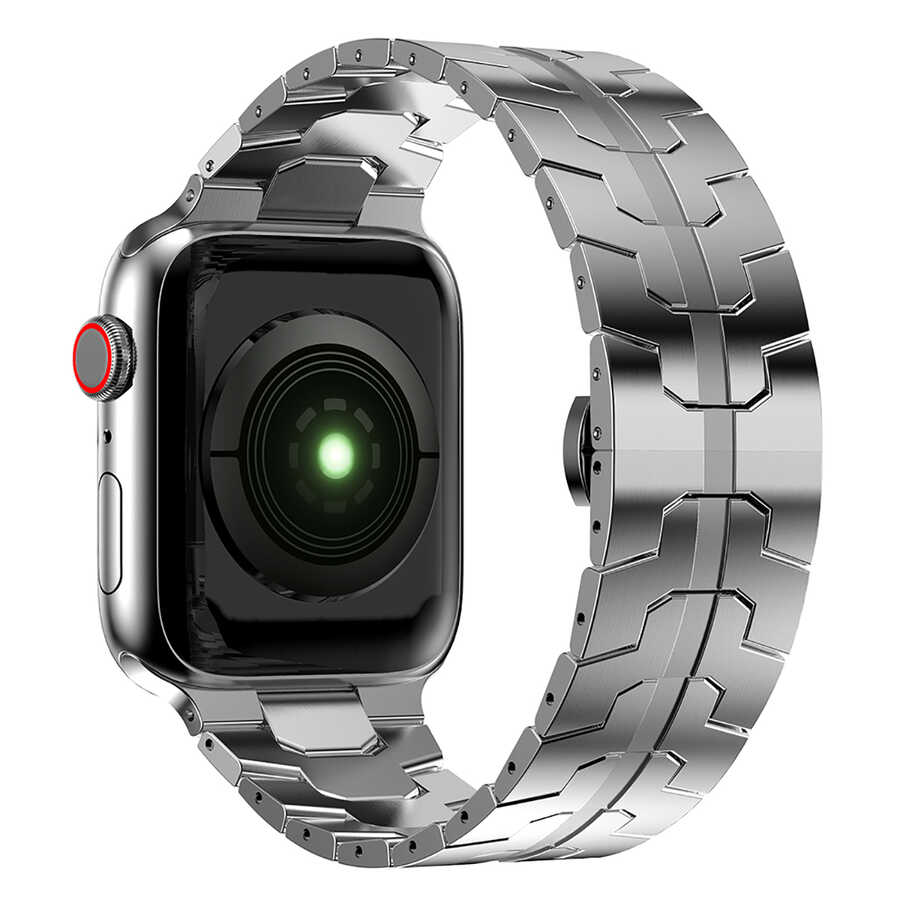 ​​​Apple Watch Ultra 49mm Uyumlu Kordon KRD-63 Metal Strap Kayış - 4