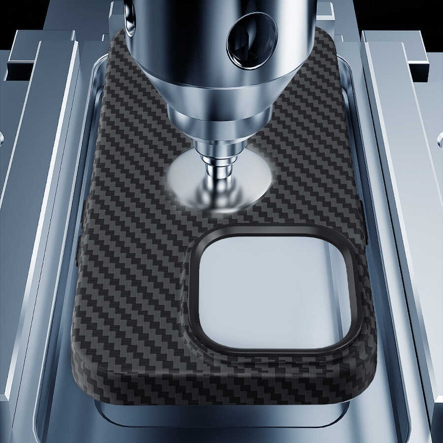 Apple iPhone 14 Plus Uyumlu Kılıf ​​​​​Wiwu Karbon Fiber Görünümlü Magsafe Wireless Şarj Özellikli Kabon Kapak - 2