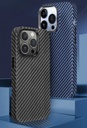 Apple iPhone 14 Plus Uyumlu Kılıf ​​​​​Wiwu Karbon Fiber Görünümlü Magsafe Wireless Şarj Özellikli Kabon Kapak - 12
