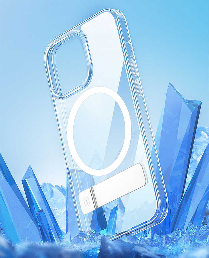 Apple iPhone 14 Pro Max Uyumlu Kılıf Standlı Magsafe Wireless Şarj Özellikli Wiwu Aurora Serisi Kapak - 4