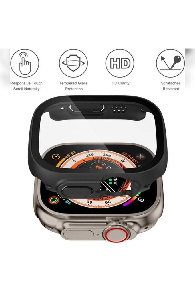 Apple Watch Ultra 49mm Uyumlu Kasa ve Ekran Koruyucu Zore Watch Gard 20