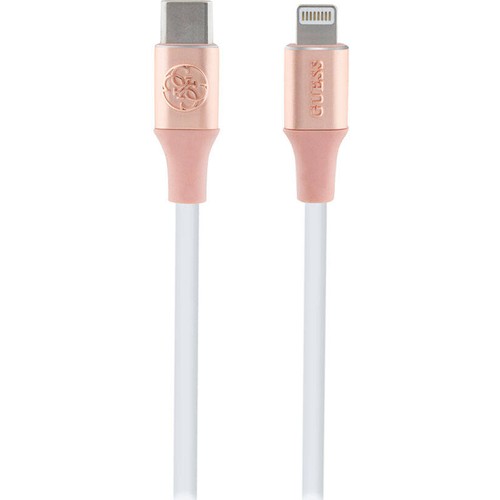 Guess Orjinal Lisanslı 4G ve Yazı Logolu Aydınlatmalı Kablo Ucu Hızlı Şarj Özellikli Type-C To Lightning PD Kablo 3A 1.5m