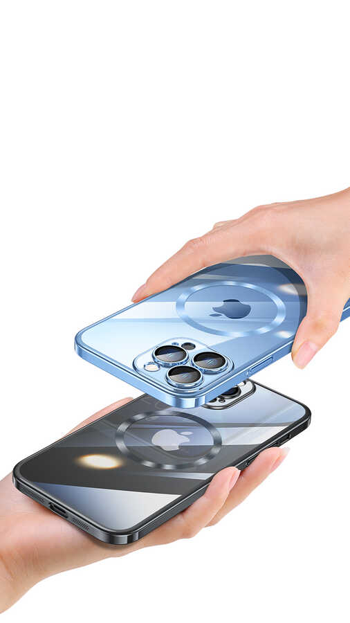 Apple iPhone 13 Pro Max Uyumlu Kılıf Wireless Şarj Özellikli Sert PC Zore Riksos Magsafe Kapak - 6