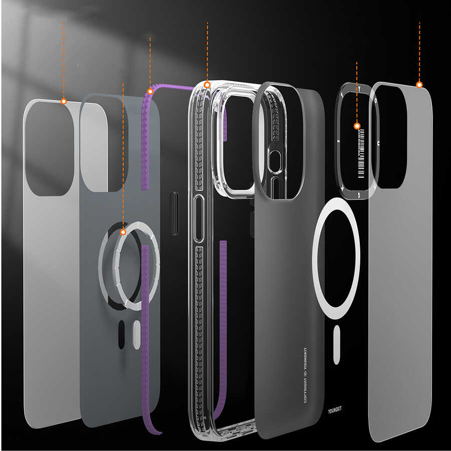 Apple iPhone 14 Pro Max Uyumlu Kılıf Magsafe Şarj Özellikli Youngkit Jane Sand Serisi Kapak - 3