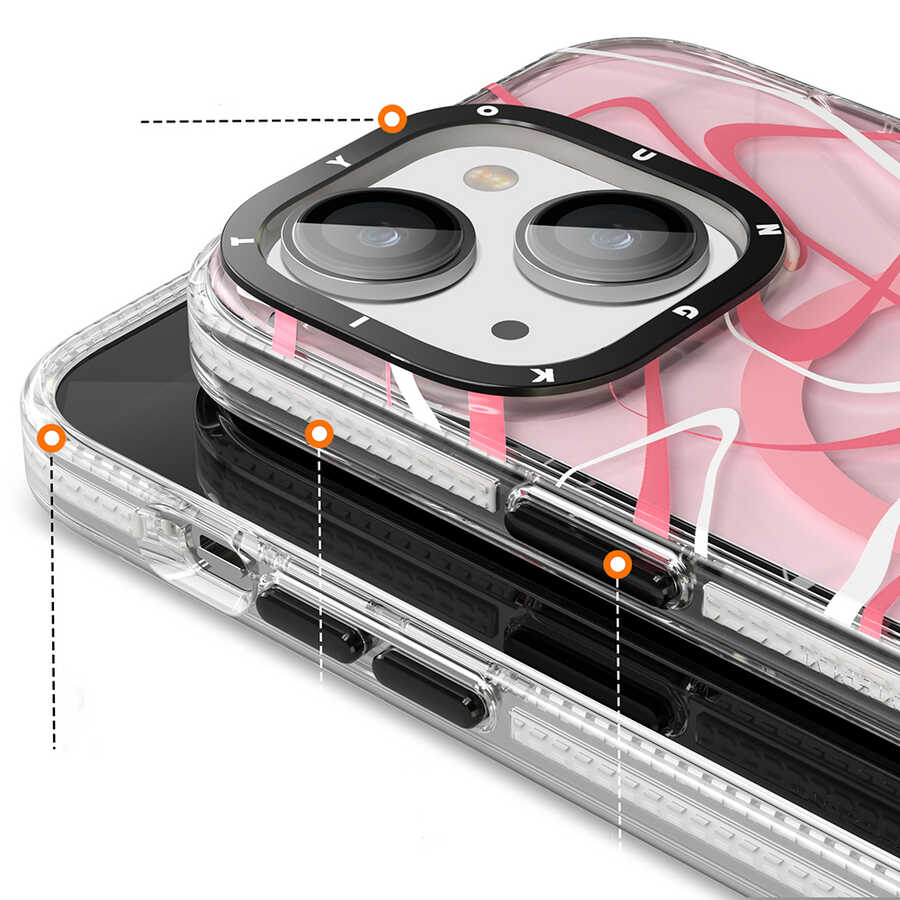 Apple iPhone 14 Plus Uyumlu Kılıf Magsafe Şarj Özellikli Youngkit Water-Ink Serisi Kapak - 2