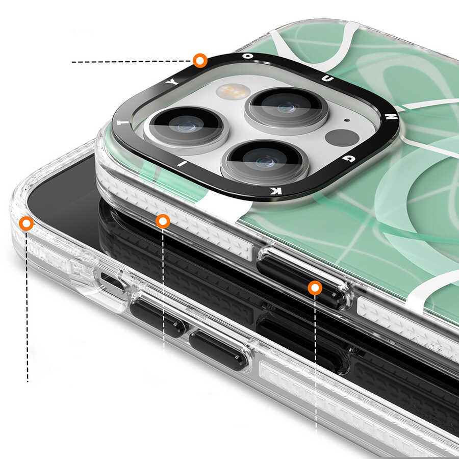 Apple iPhone 14 Pro Uyumlu Kılıf Magsafe Şarj Özellikli Youngkit Water-Ink Serisi Kapak - 2