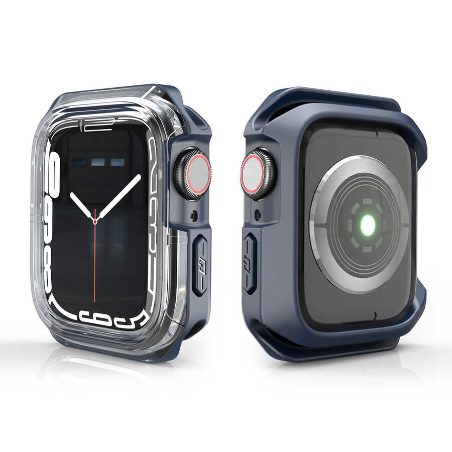Apple Watch 7 41mm Uyumlu Zore Watch Gard 08 Sert PC + Silikon Koruyucu - 2