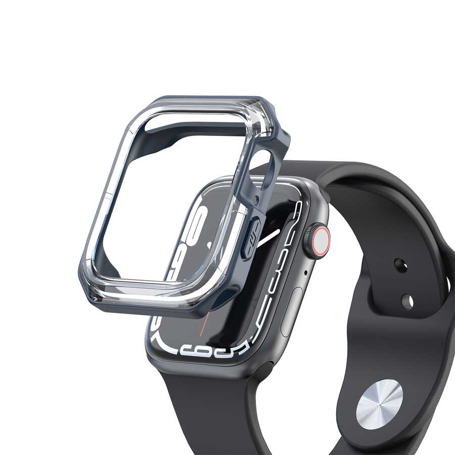 Apple Watch 7 41mm Uyumlu Zore Watch Gard 08 Sert PC + Silikon Koruyucu - 5