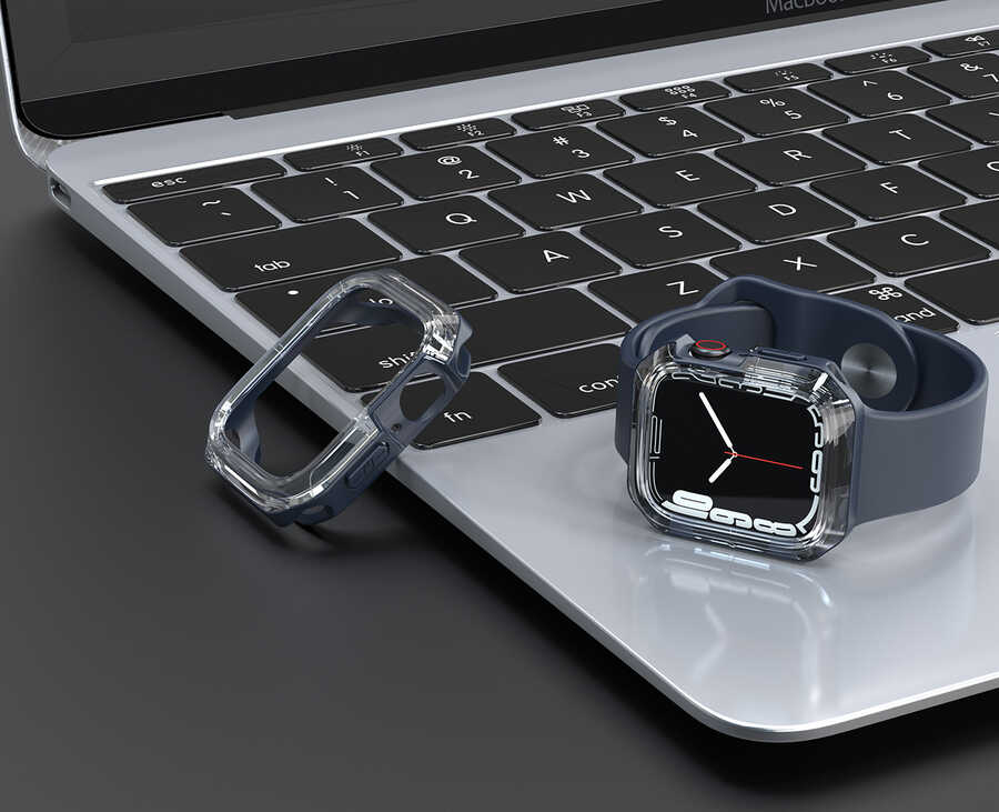 Apple Watch 7 41mm Uyumlu Zore Watch Gard 08 Sert PC + Silikon Koruyucu - 7