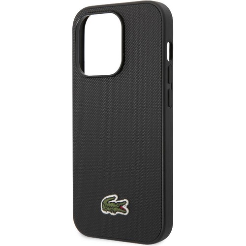 Apple iPhone 14 Pro Uyumlu Kılıf Lacoste Orjinal Lisanslı PU Pike Desenli Arka Yüzey İkonik Timsah Dokuma Logolu Kapak