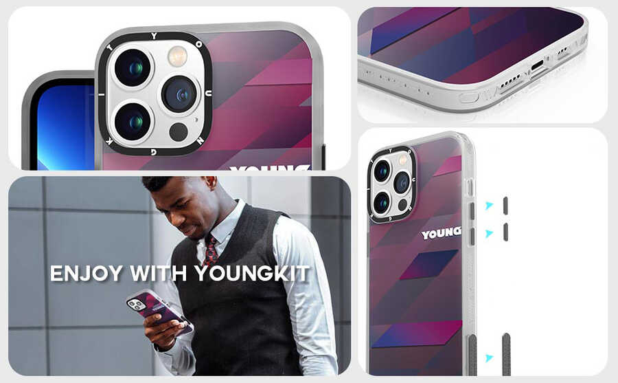 Apple iPhone 13 Pro Uyumlu Kılıf YoungKit Klasik Serisi Kapak - 5