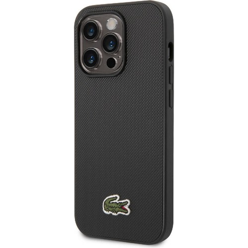 Apple iPhone 14 Pro Max Uyumlu Kılıf Lacoste Orjinal Lisanslı PU Pike Desenli Arka Yüzey İkonik Timsah Dokuma Logolu Kapak