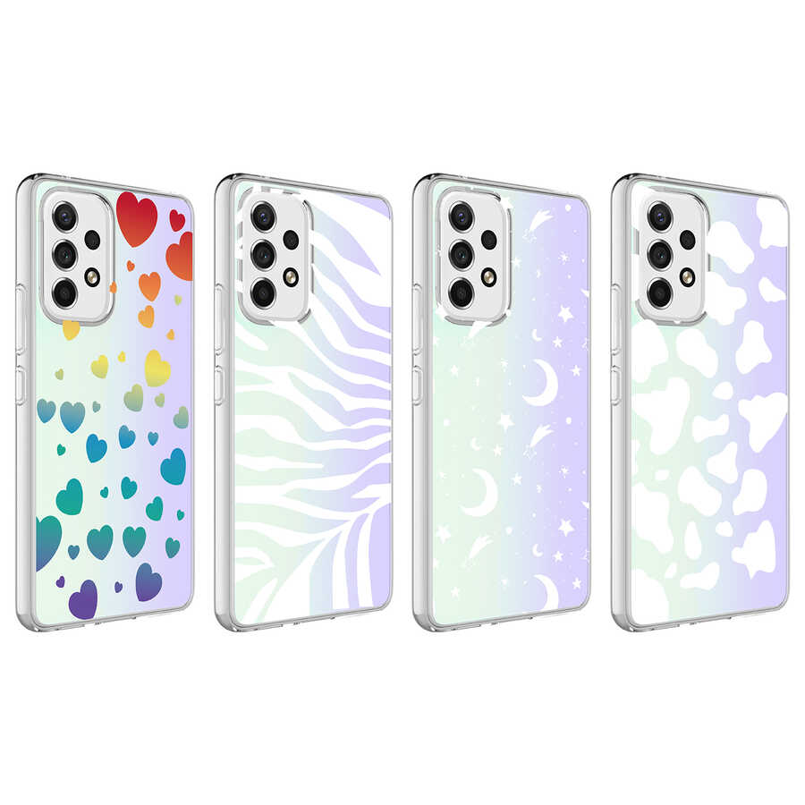 Samsung Galaxy A23 Uyumlu Kılıf Zore M-Blue Desenli Kapak - 1