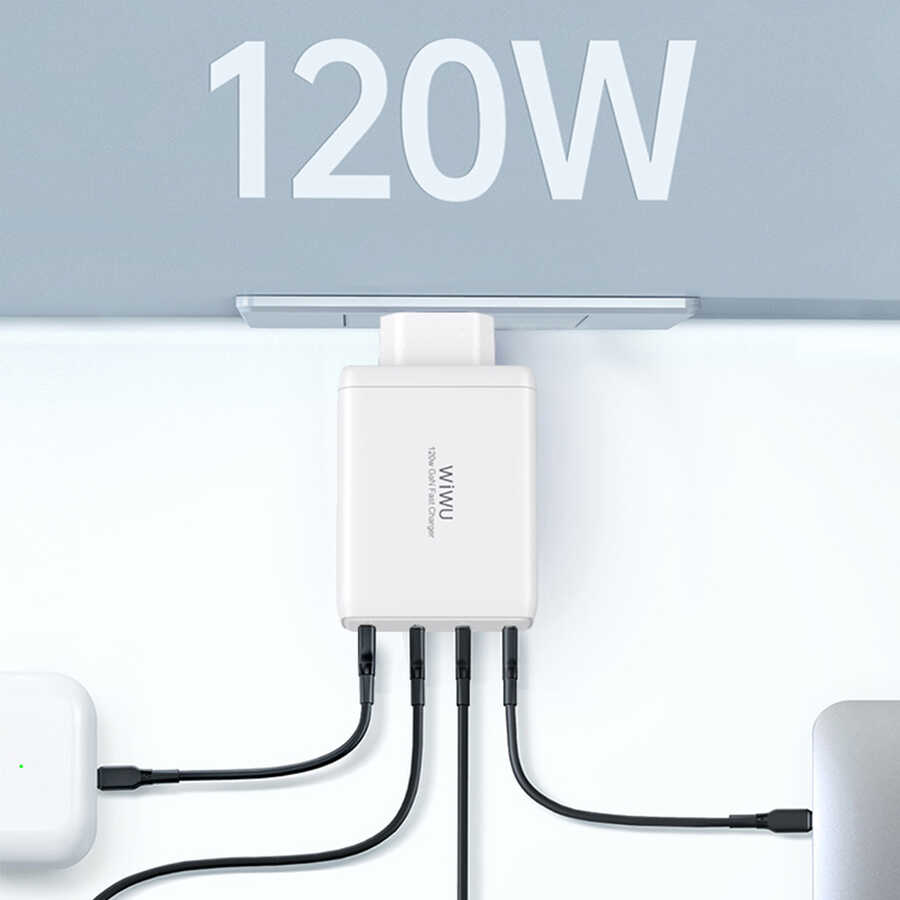 Wiwu TR257-AEU Mini Gan Tech 120W Power Adaptör - 5