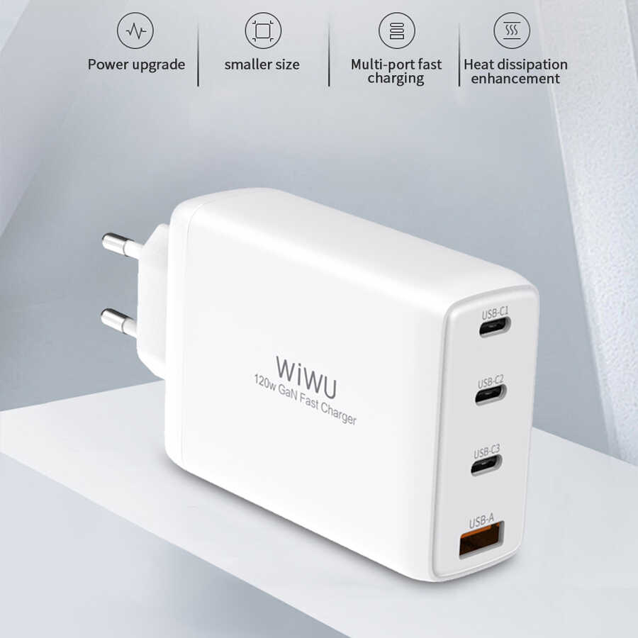 Wiwu TR257-AEU Mini Gan Tech 120W Power Adaptör - 6
