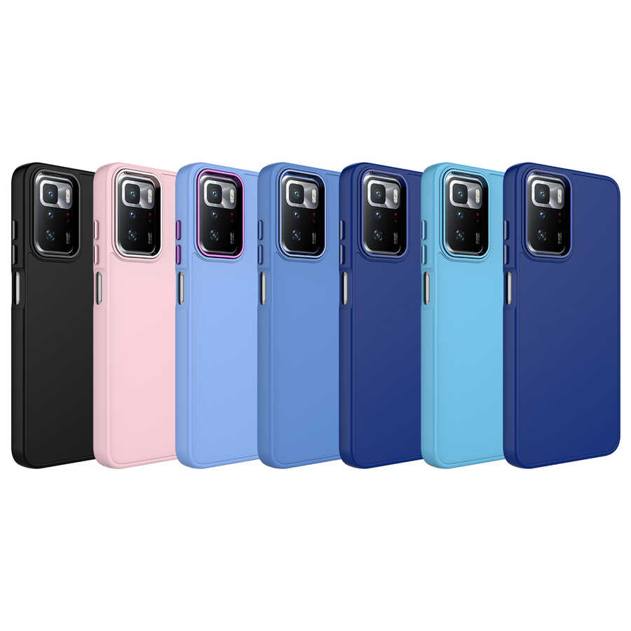 Xiaomi Redmi 10 Uyumlu Kılıf Metal Çerçeve ve Buton Tasarımlı Silikon Zore Luna Kapak - 1