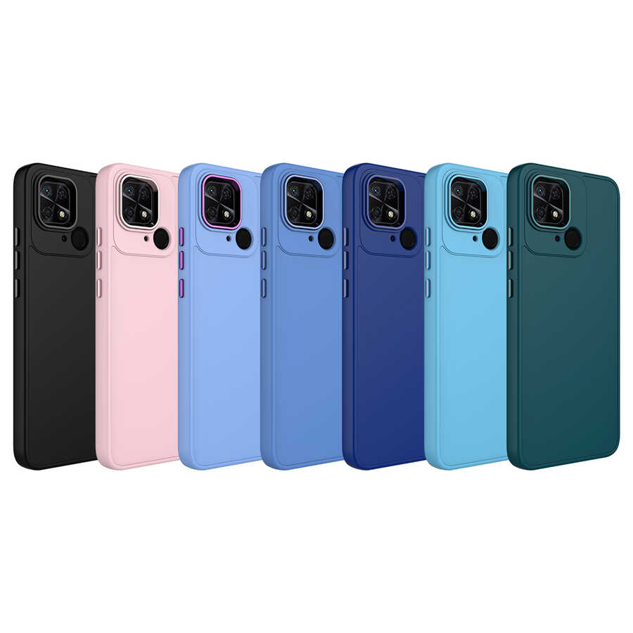 Xiaomi Redmi 10C Uyumlu Kılıf Metal Çerçeve ve Buton Tasarımlı Silikon Zore Luna Kapak - 1