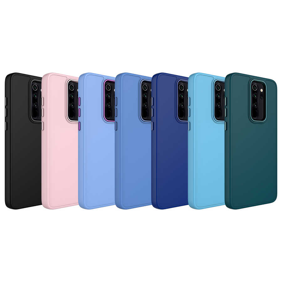 Xiaomi Redmi Note 8 Pro Uyumlu Kılıf Metal Çerçeve ve Buton Tasarımlı Silikon Zore Luna Kapak - 1