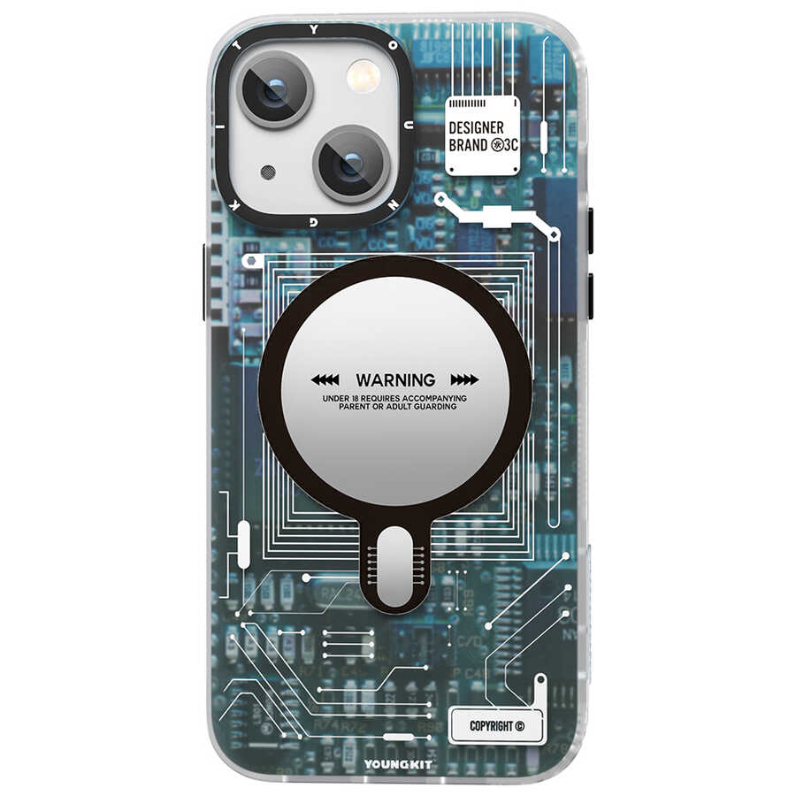Apple iPhone 14 Plus Uyumlu Kılıf Magsafe Şarj Özellikli YoungKit Technology Serisi Kapak - 4