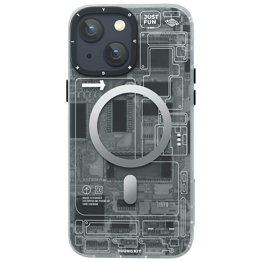 Apple iPhone 14 Plus Uyumlu Kılıf Magsafe Şarj Özellikli YoungKit Technology Serisi Kapak - 6
