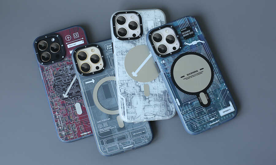 Apple iPhone 14 Pro Max Uyumlu Kılıf Magsafe Şarj Özellikli YoungKit Technology Serisi Kapak - 6