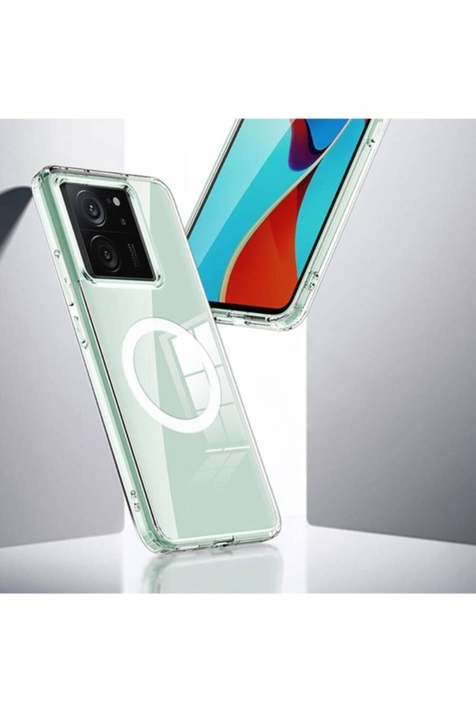 Xiaomi Mi 13T Uyumlu Kılıf Sert PC Arka Yüzey Wireless Şarj Özellikli Zore Flet Magsafe Kapak
