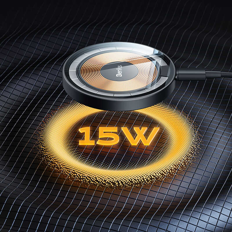 Benks W09 Şeffaf Görünümlü Magsafe Wireless Şarj Aleti - 3