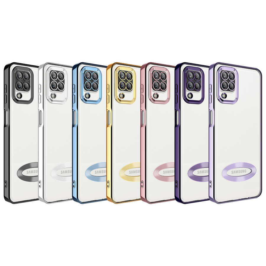 Samsung Galaxy M12 Uyumlu Kılıf Kamera Korumalı Logo Gösteren Zore Omega Kapak - 1