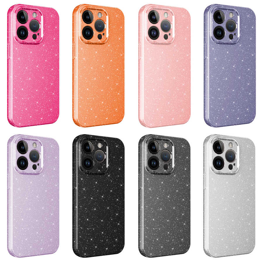 Apple iPhone 14 Pro Uyumlu Kılıf Kamera Korumalı Simli Lüks Zore Koton Kapak - 1