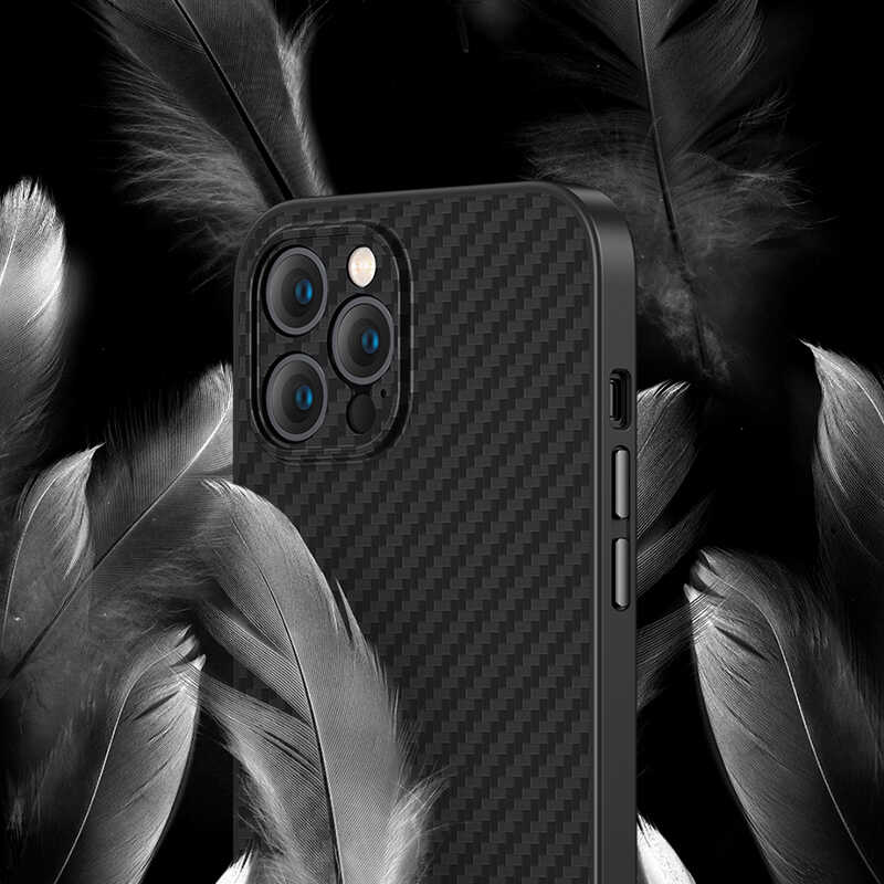 Apple iPhone 12 Pro Max Uyumlu Kılıf Karbon Fiber Benks Hybrid Kevlar Kapak - 3